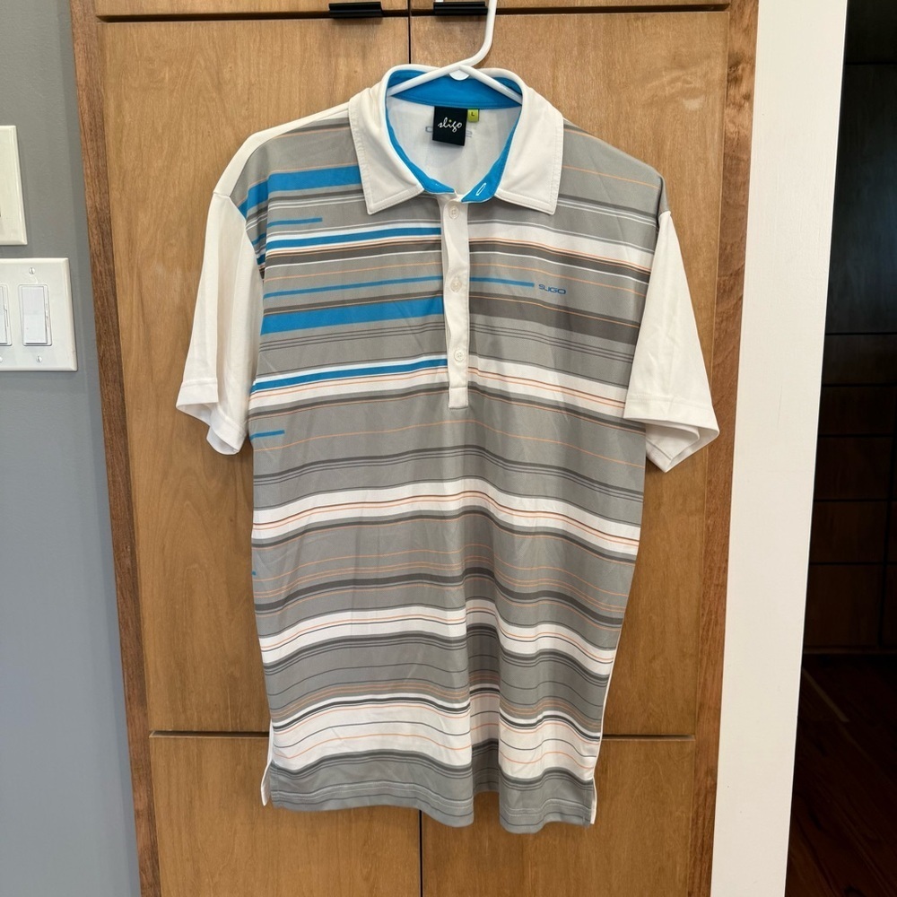 ⛱️Sligo - Performance Stripe Golf Polo - L